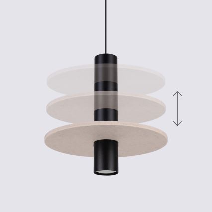 Lampă suspendată pe cablu PELTA 1xGU10/10W/230V negru/crem