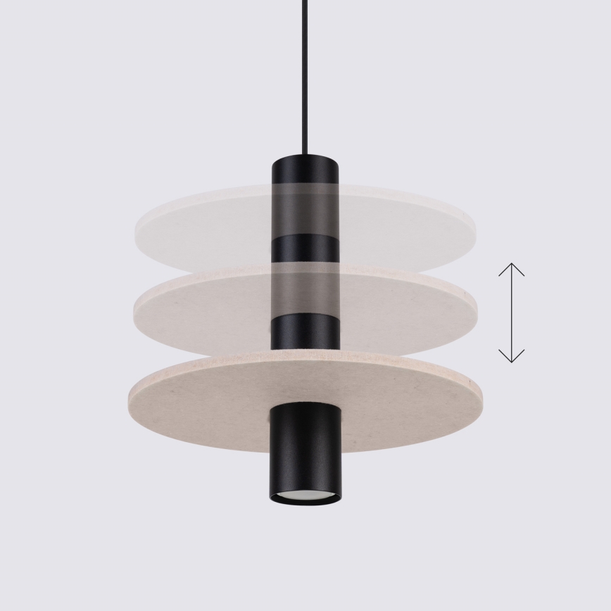 Lampă suspendată pe cablu PELTA 1xGU10/10W/230V negru/crem