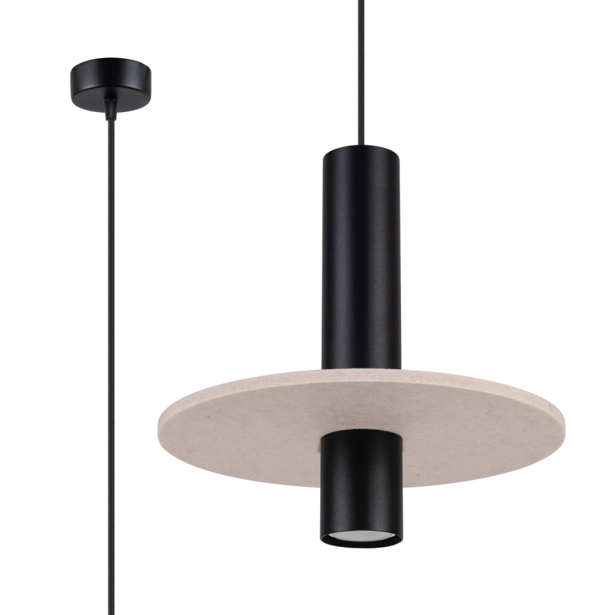 Lampă suspendată pe cablu PELTA 1xGU10/10W/230V negru/crem