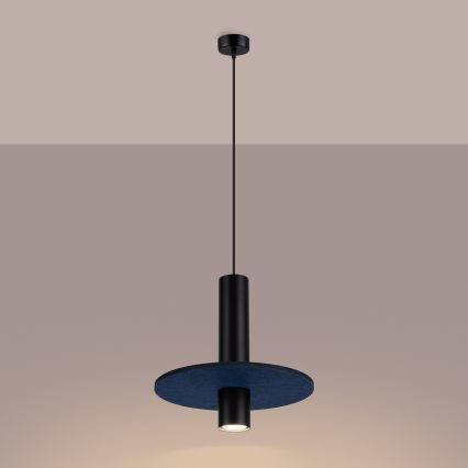 Lustră suspendată pe cablu PELTA 1xGU10/10W/230V negru/albastru