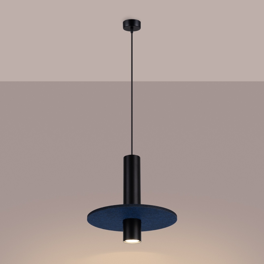 Lustră suspendată pe cablu PELTA 1xGU10/10W/230V negru/albastru