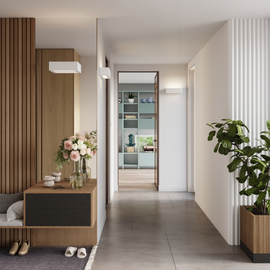 Aplica de perete RIGATA 1xE27/15W/230V ceramică/albă