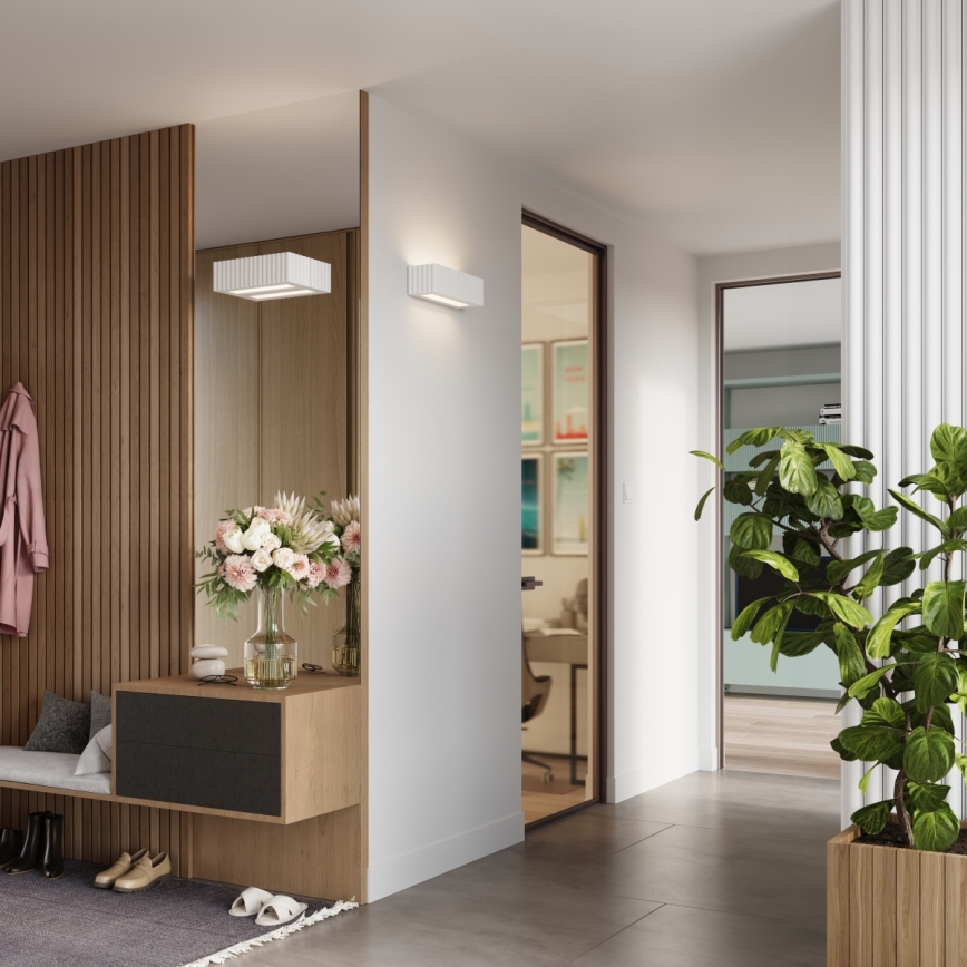 Aplica de perete RIGATA 1xE27/15W/230V ceramică/albă