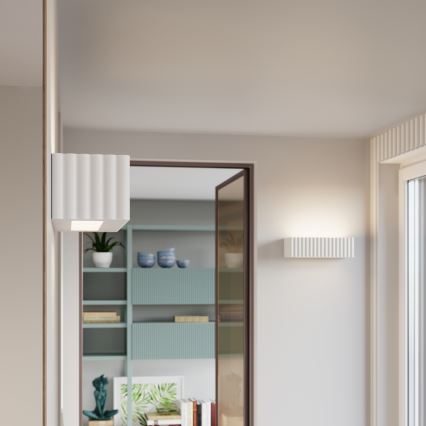 Aplica de perete RIGATA 1xE27/15W/230V ceramică/albă