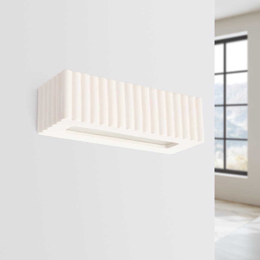 Aplica de perete RIGATA 1xE27/15W/230V ceramică/albă