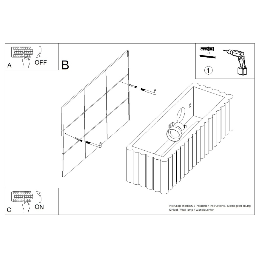 Aplica de perete RIGATA 1xE27/15W/230V ceramică/albă