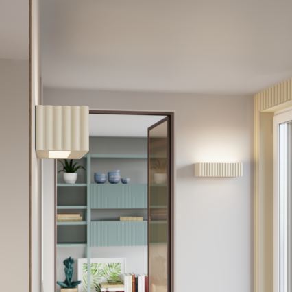 Aplica de perete RIGATA, ceramică, crem, 1xE27/15W/230V