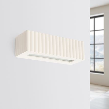 Aplica de perete RIGATA, ceramică, crem, 1xE27/15W/230V