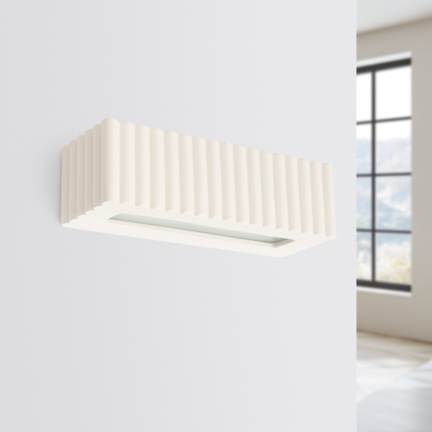 Aplica de perete RIGATA, ceramică, crem, 1xE27/15W/230V