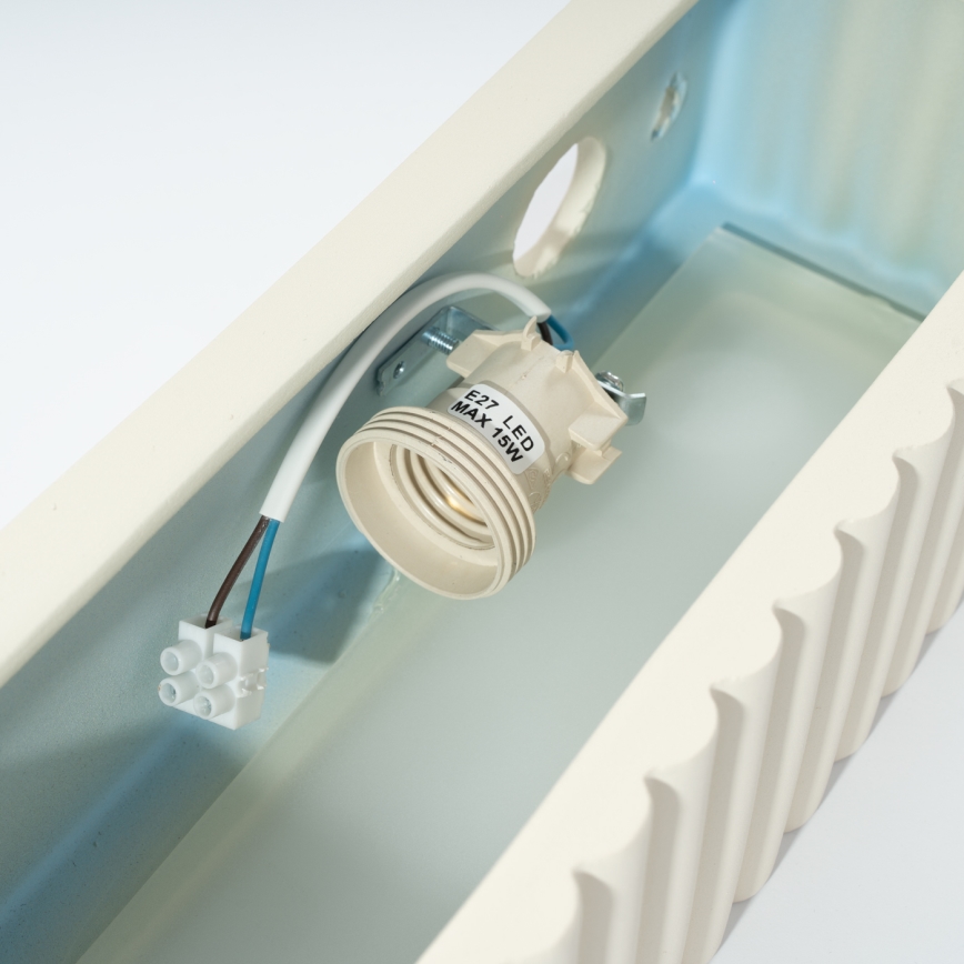 Aplica de perete RIGATA, ceramică, crem, 1xE27/15W/230V