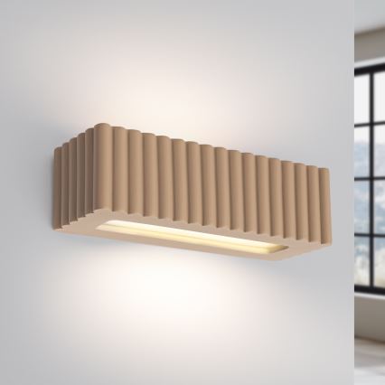 Aplica de perete RIGATA, 1xE27/15W/230V, ceramică, culoare taupe