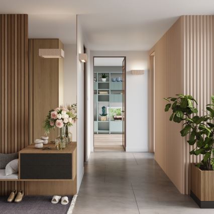 Aplica de perete RIGATA, 1xE27/15W/230V, ceramică, culoare taupe