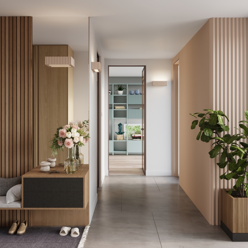 Aplica de perete RIGATA, 1xE27/15W/230V, ceramică, culoare taupe