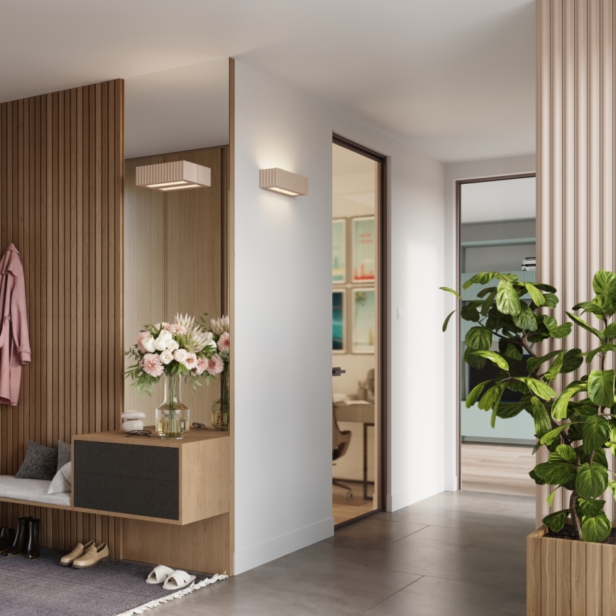 Aplica de perete RIGATA, 1xE27/15W/230V, ceramică, culoare taupe