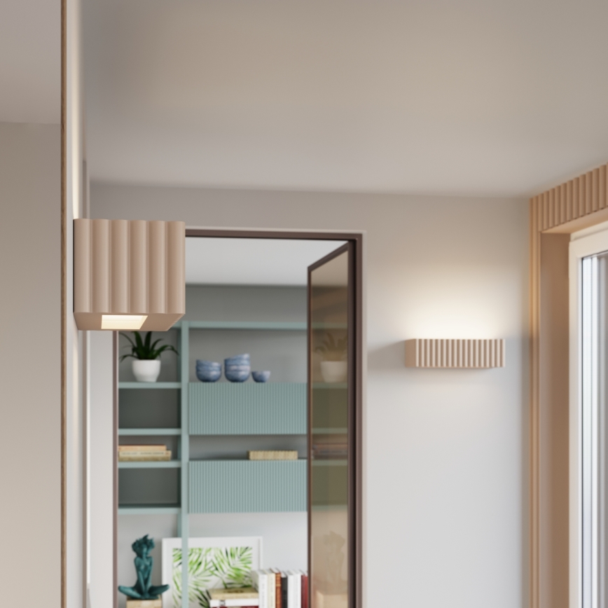 Aplica de perete RIGATA, 1xE27/15W/230V, ceramică, culoare taupe