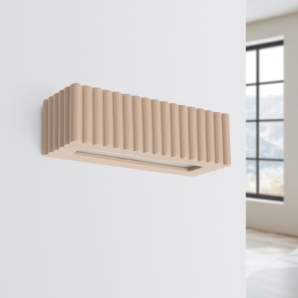 Aplica de perete RIGATA, 1xE27/15W/230V, ceramică, culoare taupe