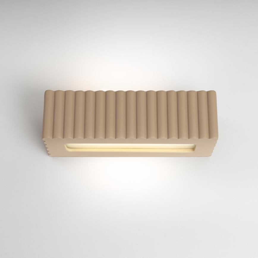 Aplica de perete RIGATA, 1xE27/15W/230V, ceramică, culoare taupe