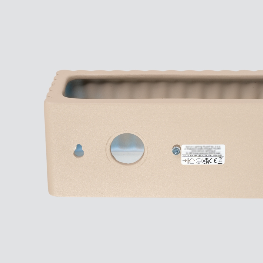 Aplica de perete RIGATA, 1xE27/15W/230V, ceramică, culoare taupe