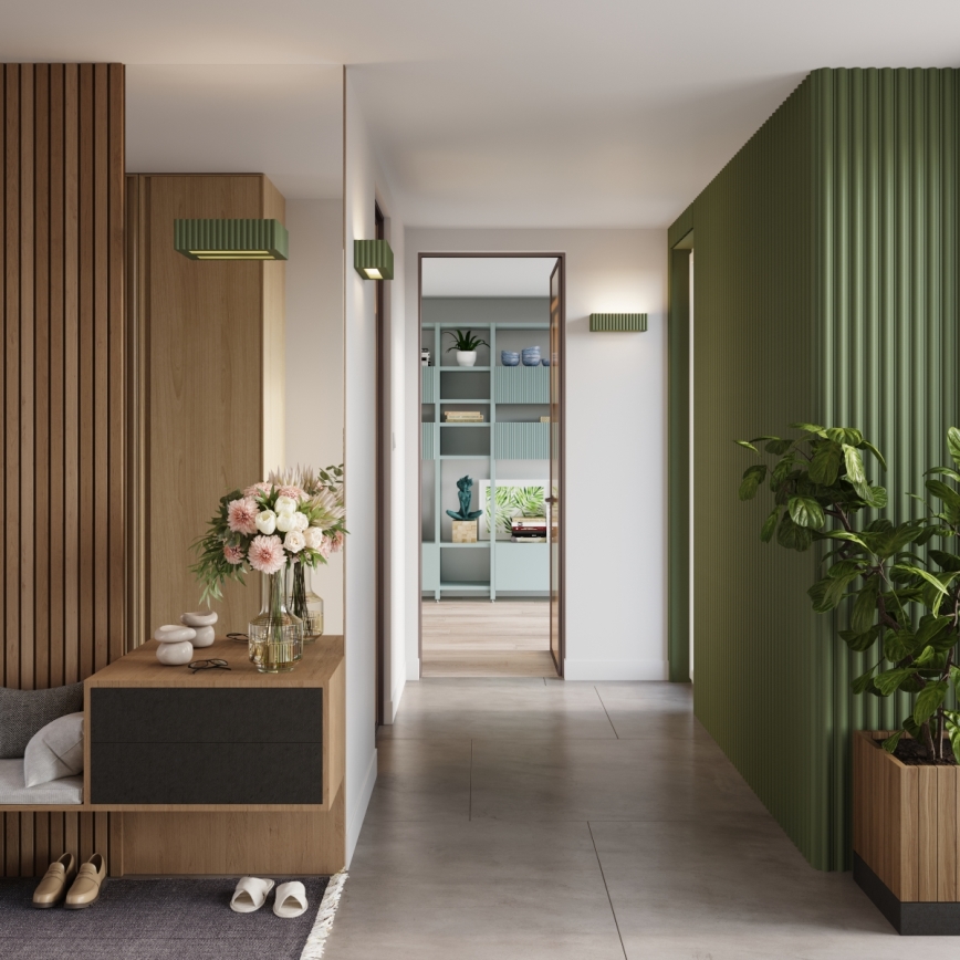 Aplica de perete RIGATA 1xE27/15W/230V ceramică/verde