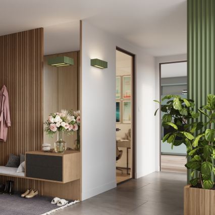 Aplica de perete RIGATA 1xE27/15W/230V ceramică/verde