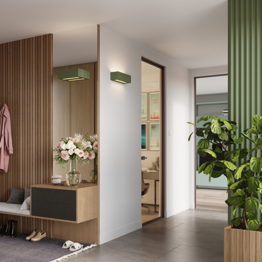 Aplica de perete RIGATA 1xE27/15W/230V ceramică/verde