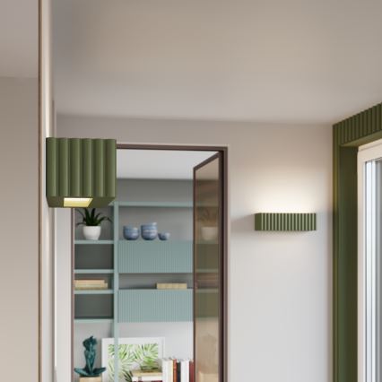 Aplica de perete RIGATA 1xE27/15W/230V ceramică/verde