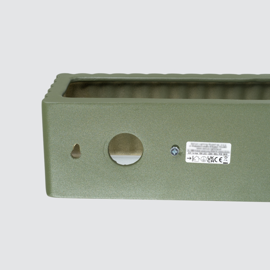 Aplica de perete RIGATA 1xE27/15W/230V ceramică/verde