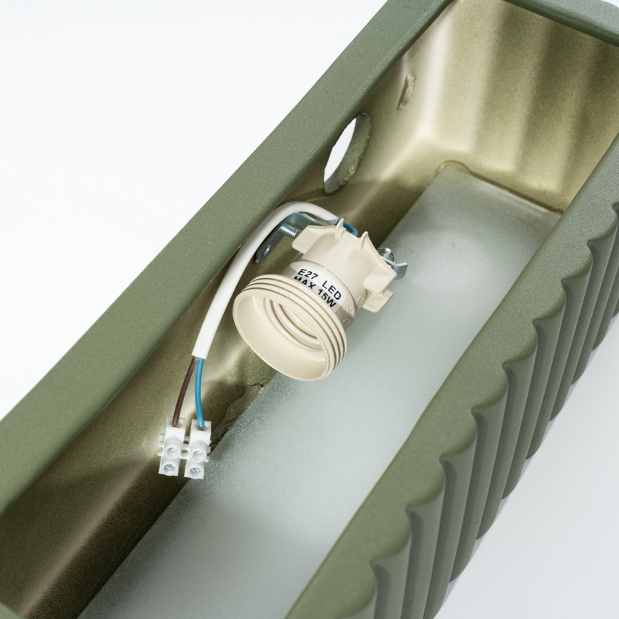 Aplica de perete RIGATA 1xE27/15W/230V ceramică/verde