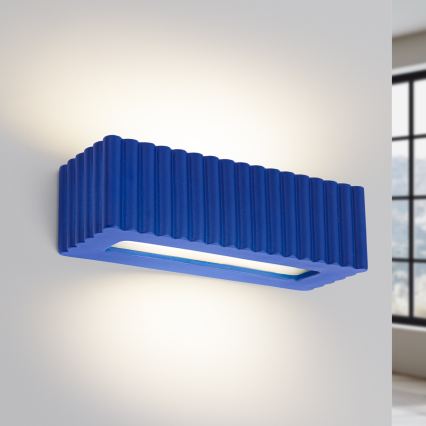 Aplica de perete RIGATA 1xE27/15W/230V ceramică/albastru