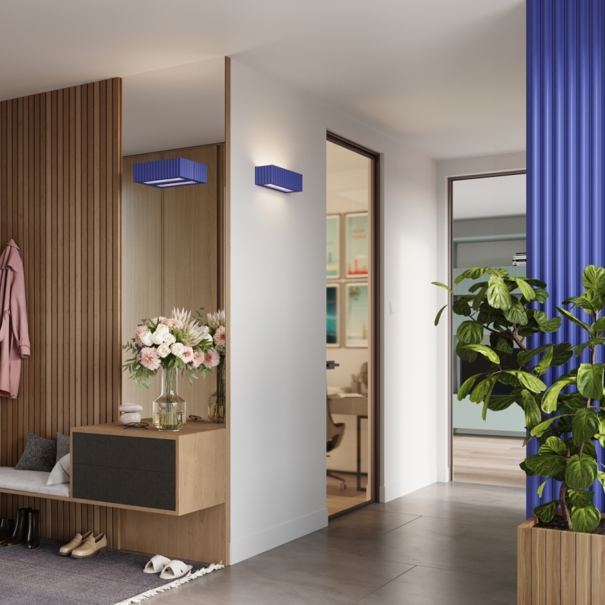 Aplica de perete RIGATA 1xE27/15W/230V ceramică/albastru