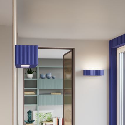 Aplica de perete RIGATA 1xE27/15W/230V ceramică/albastru
