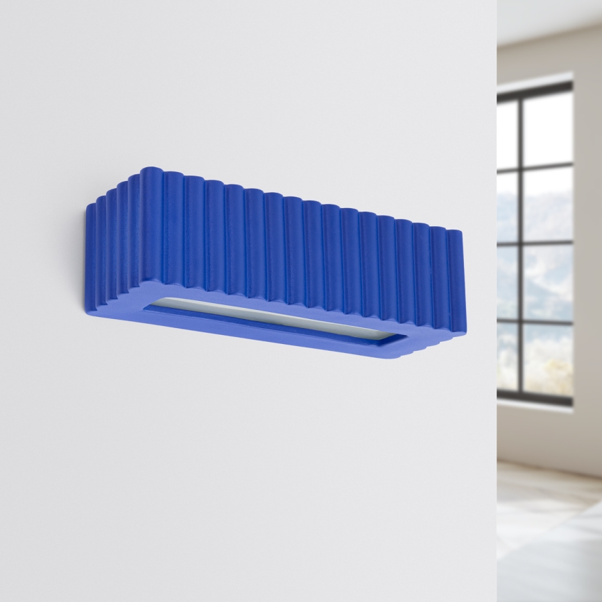 Aplica de perete RIGATA 1xE27/15W/230V ceramică/albastru