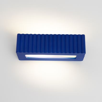Aplica de perete RIGATA 1xE27/15W/230V ceramică/albastru