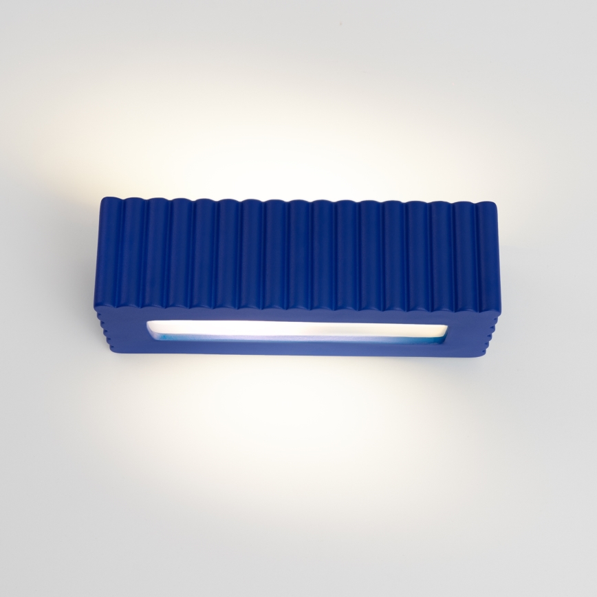 Aplica de perete RIGATA 1xE27/15W/230V ceramică/albastru