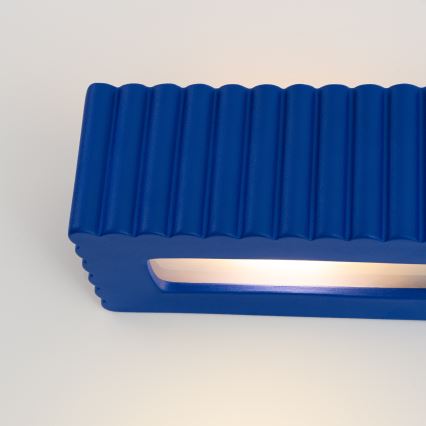 Aplica de perete RIGATA 1xE27/15W/230V ceramică/albastru