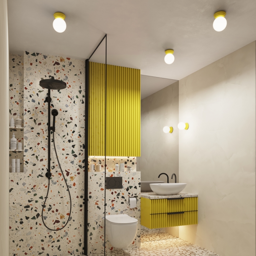 Aplica de perete pentru baie ZORI 1xG9/8W/230V IP44, galbenă