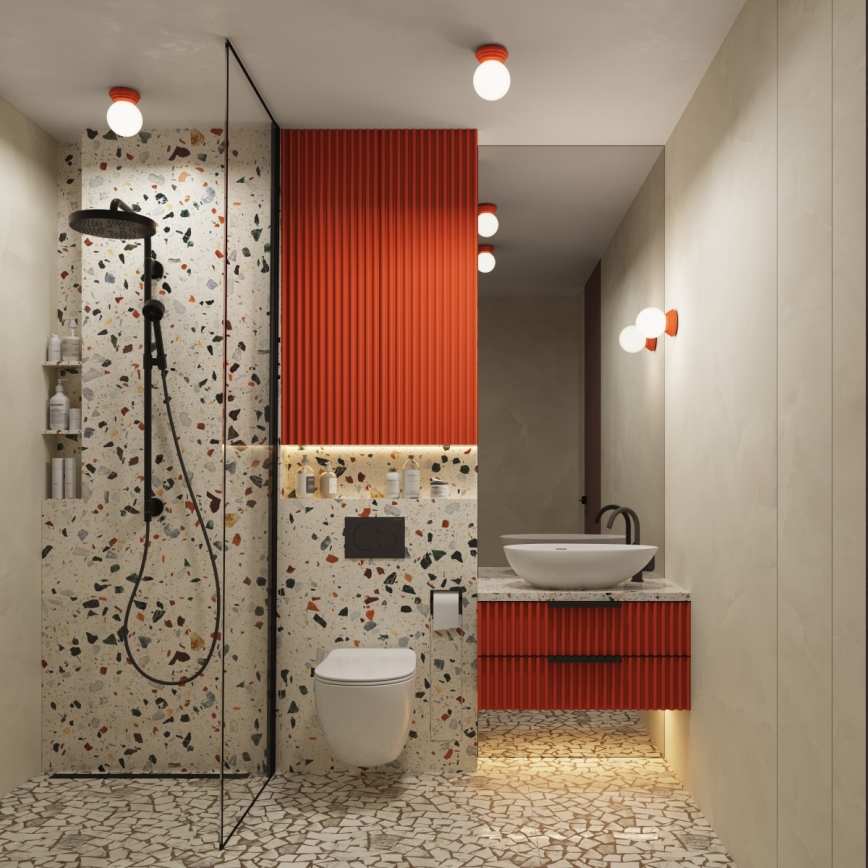 Aplica de perete pentru baie ZORI 1xG9/8W/230V IP44 roz