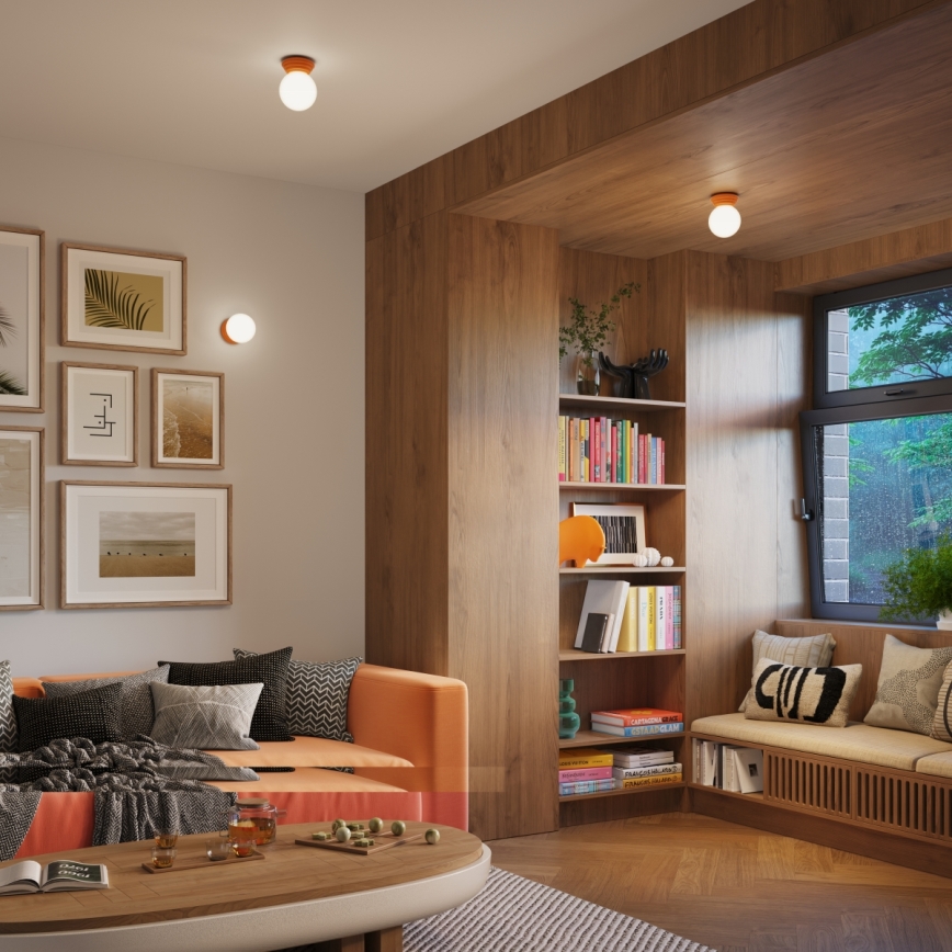 Plafonieră de baie ZORI 1xG9/8W/230V Ø 12 cm IP44 portocalie