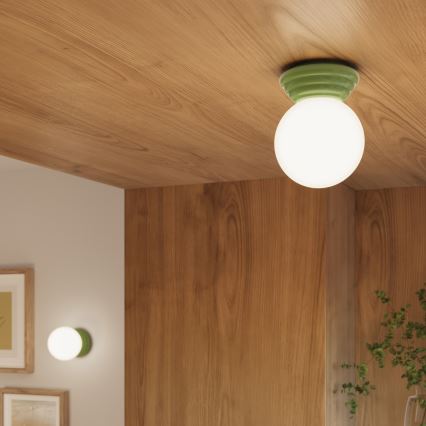 Plafonieră de baie ZORI, 1xG9/8W/230V, Ø 12 cm, IP44, verde