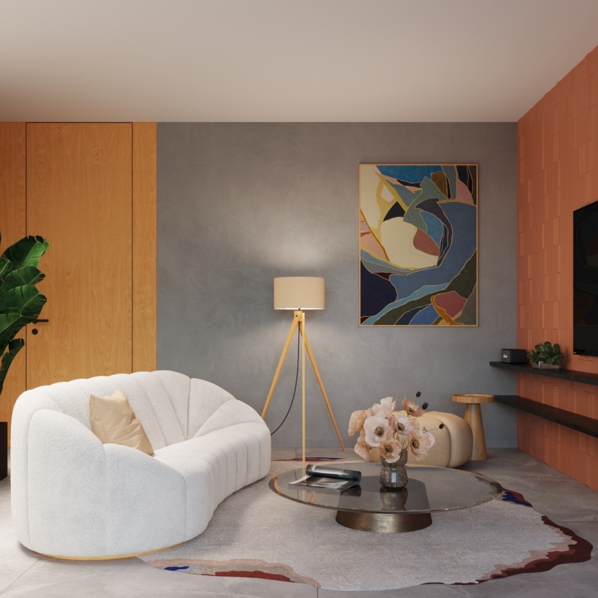 Lampă de podea NATT, 1 x E27, 15 W, 230 V, taupe