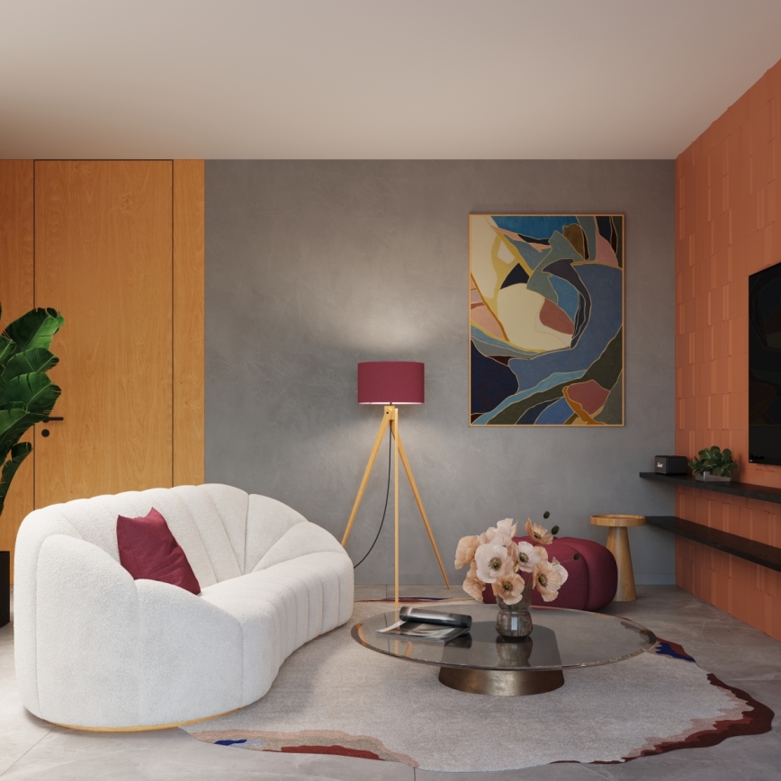 Lampă de podea NATT 1xE27/15W/230V roșie