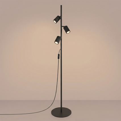 Lampă de podea KARBON 3xGU10/10W/230V neagră