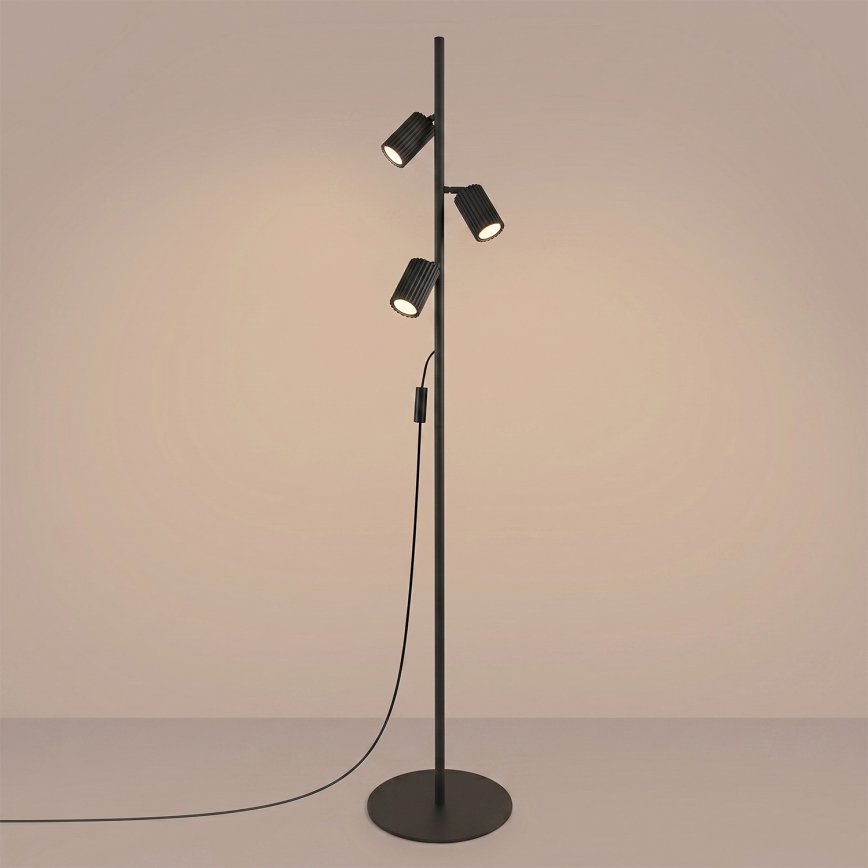 Lampă de podea KARBON 3xGU10/10W/230V neagră