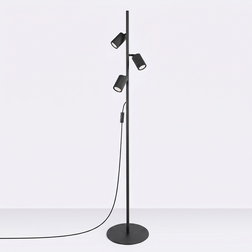 Lampă de podea KARBON 3xGU10/10W/230V neagră
