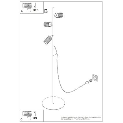 Lampadar KARBON 3xGU10/10W/230V crem