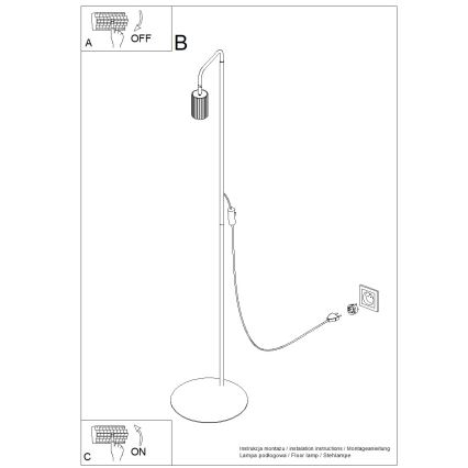 Lampă de podea KARBON 1xGU10/10W/230V portocalie