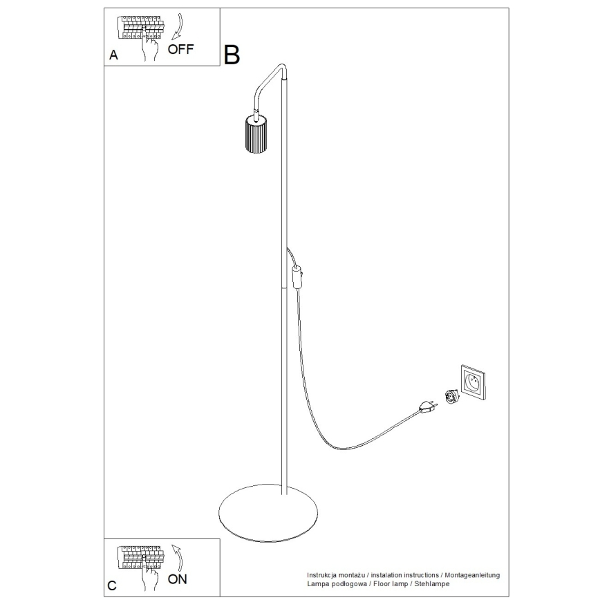 Lampă de podea KARBON 1xGU10/10W/230V portocalie