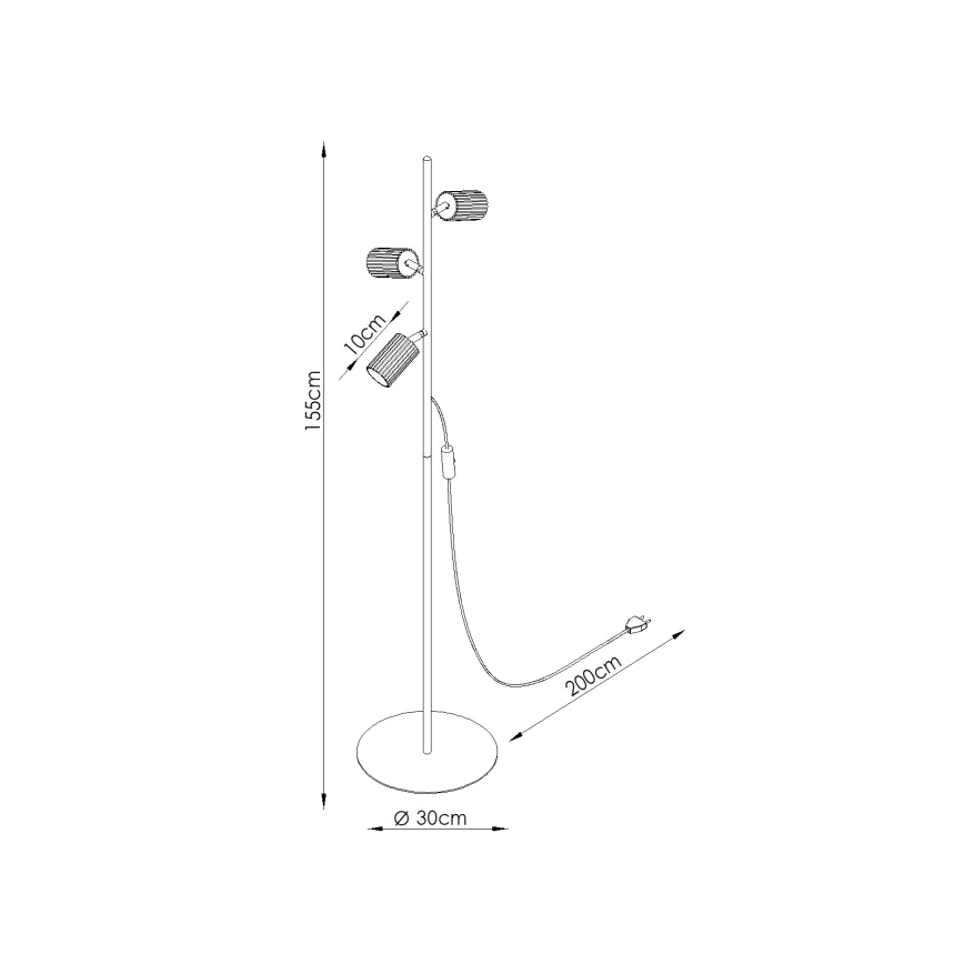 Lampă de podea KARBON 3xGU10/10W/230V portocalie