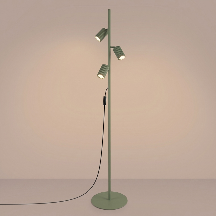 Lampă de podea KARBON 3xGU10/10W/230V verde