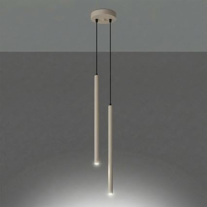 Lustră suspendată cu cablu PASTELO 2xG9/8W/230V taupe